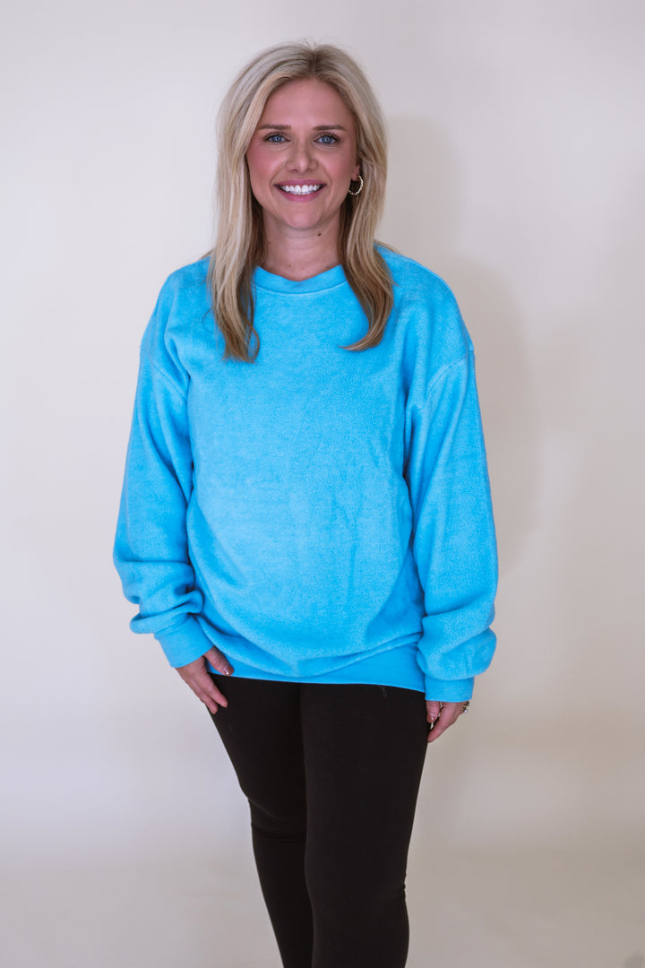 Olly Oversized Casual Sweatshirt - Sky Blue