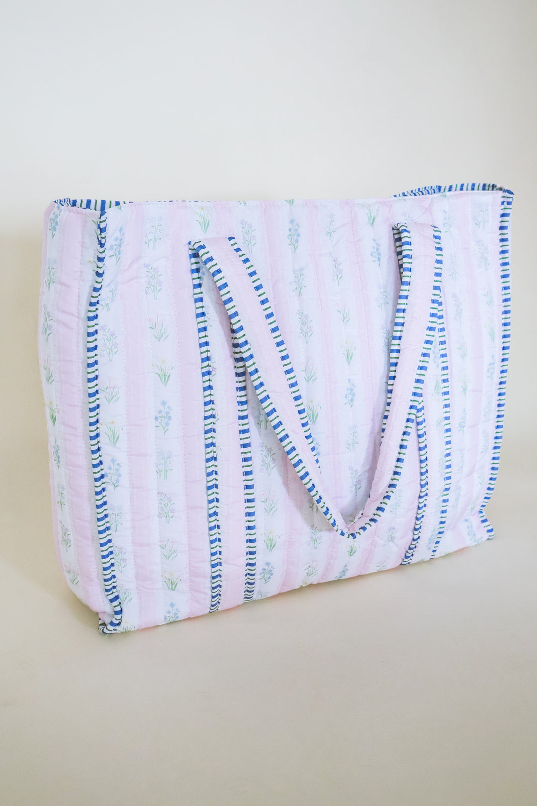 EXCLUSIVE Floral Cotton Quilted Tote Bag - Pink