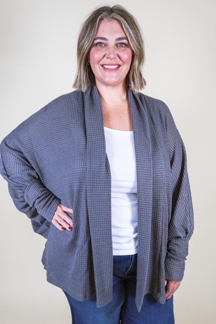 Sunset Stroll Knit Cardigan - Charcoal