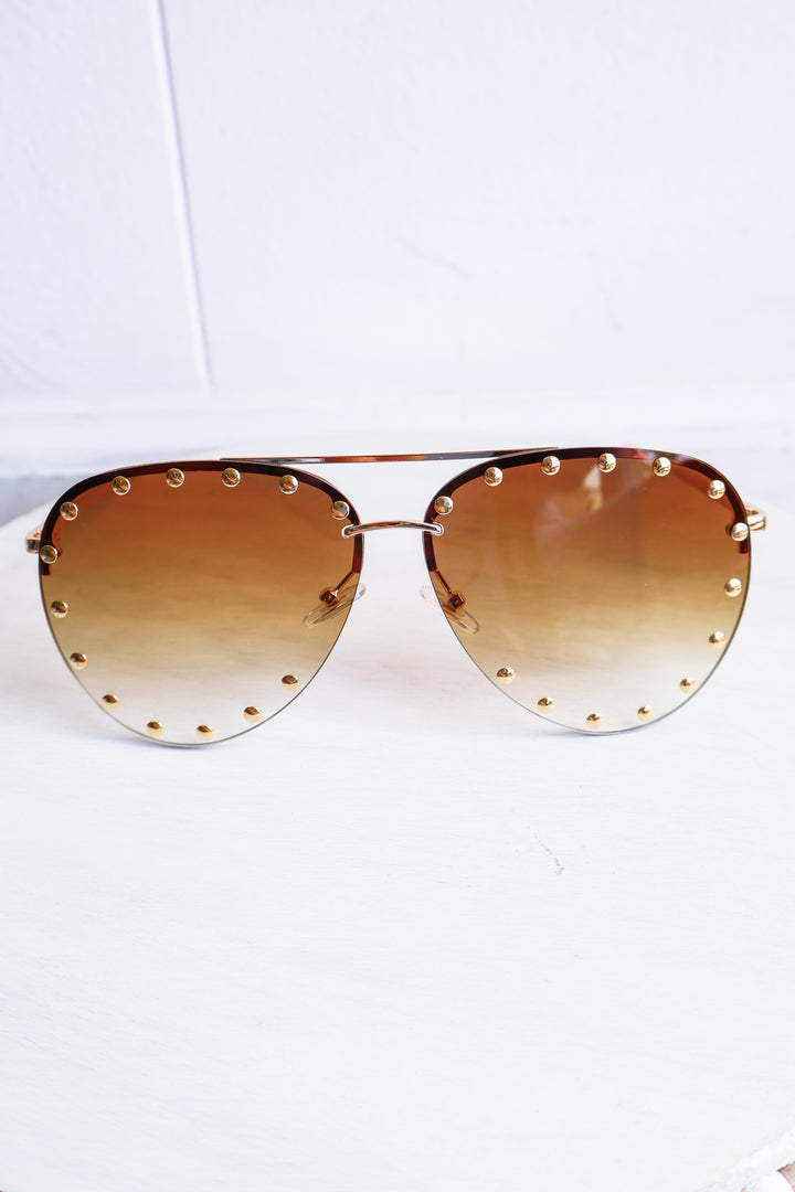 Gold Studded Sunglasses