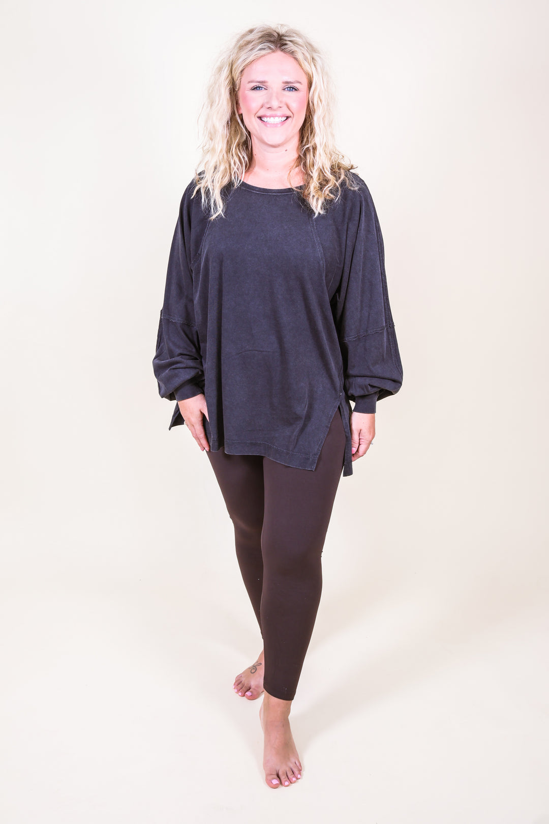 Easy Street Oversized Top - Black