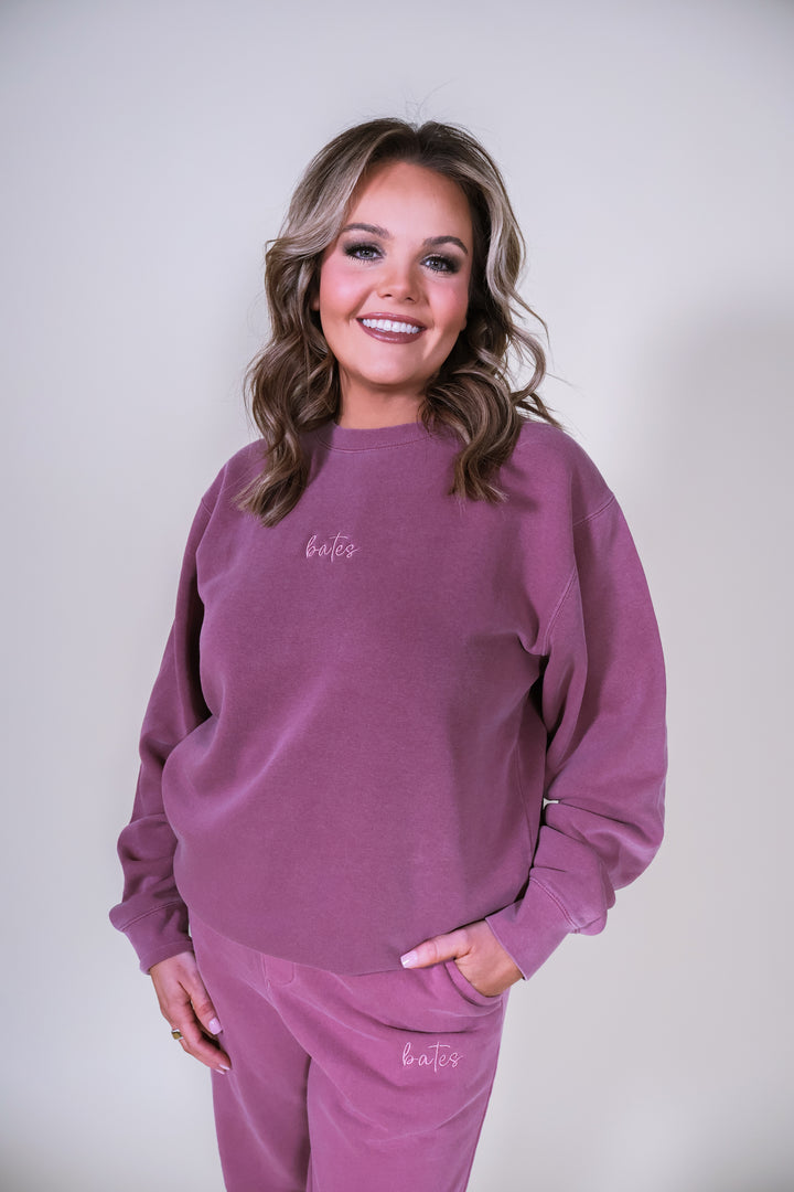 Made-to-Order Bates Embroidered Sweatshirt - Maroon