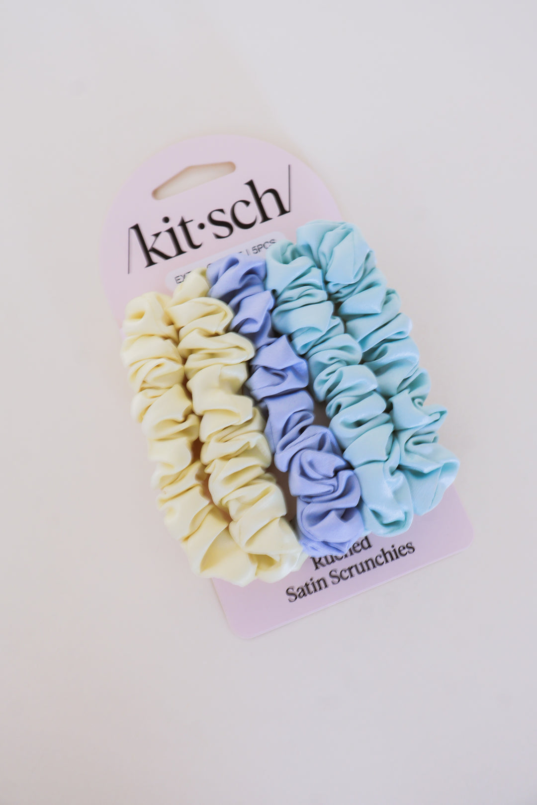 Ruched Satin Scrunchies 5pc Set - Multi-Color