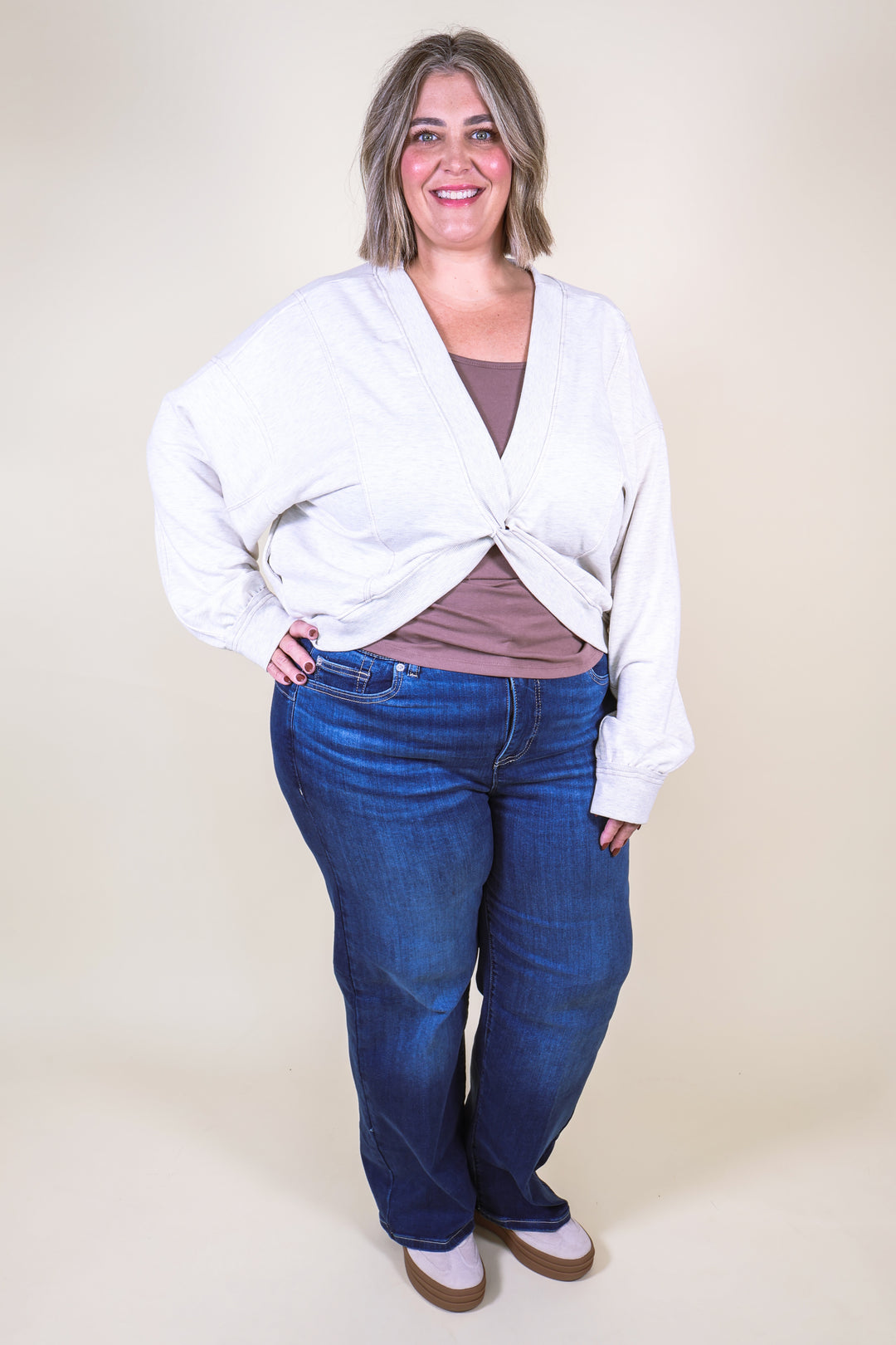 Twist & Turn Terry Sweatshirt - Oatmeal