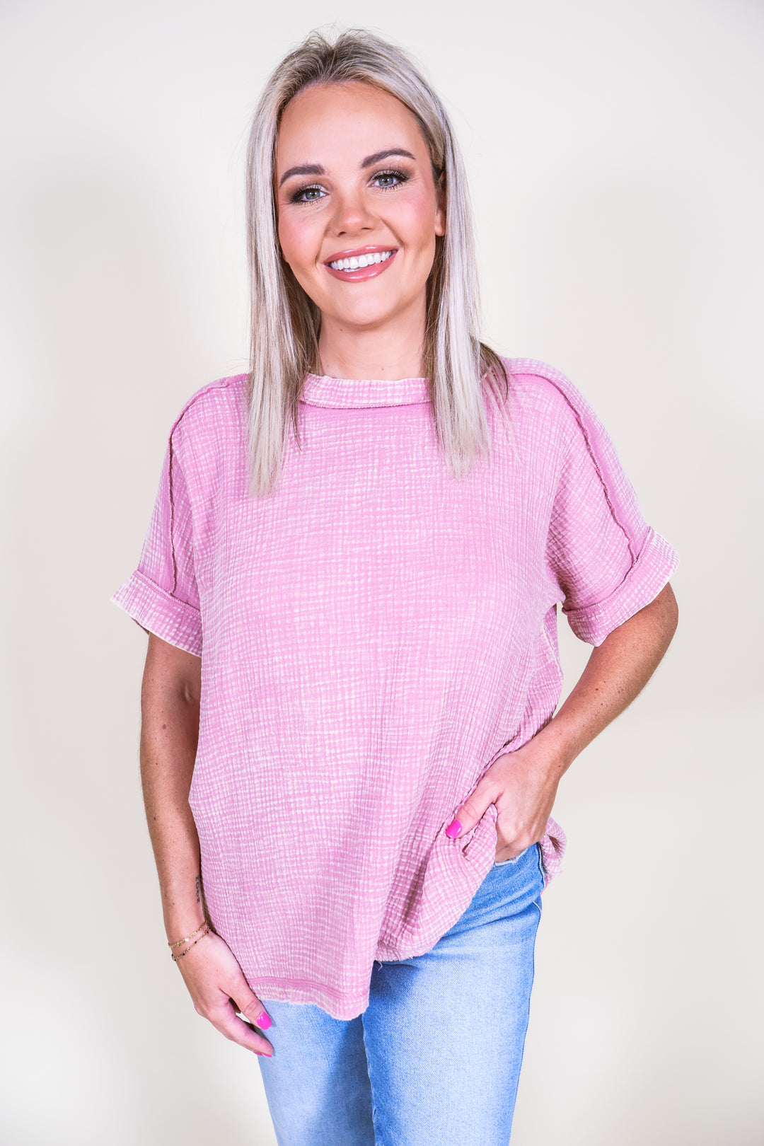 The Drift Top - Light Rose