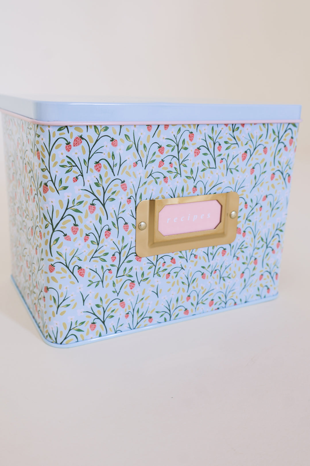 Strawberry Meadow Tin Recipe Box