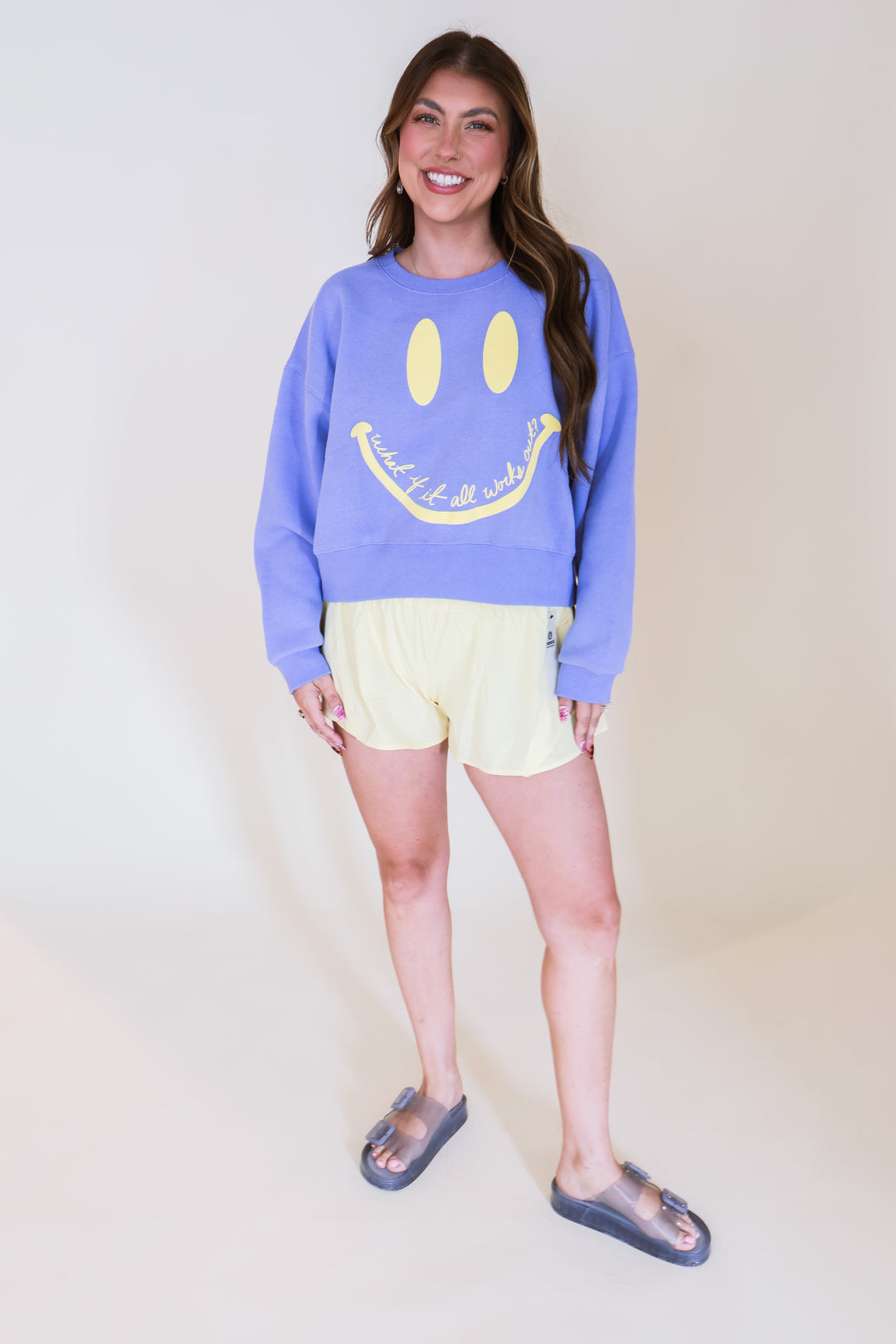 Smiley What If Crop Sweatshirt