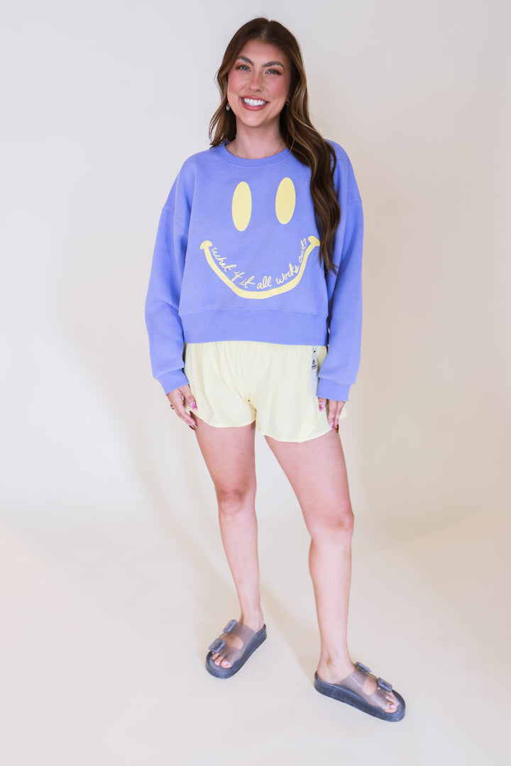 Smiley What If Crop Sweatshirt