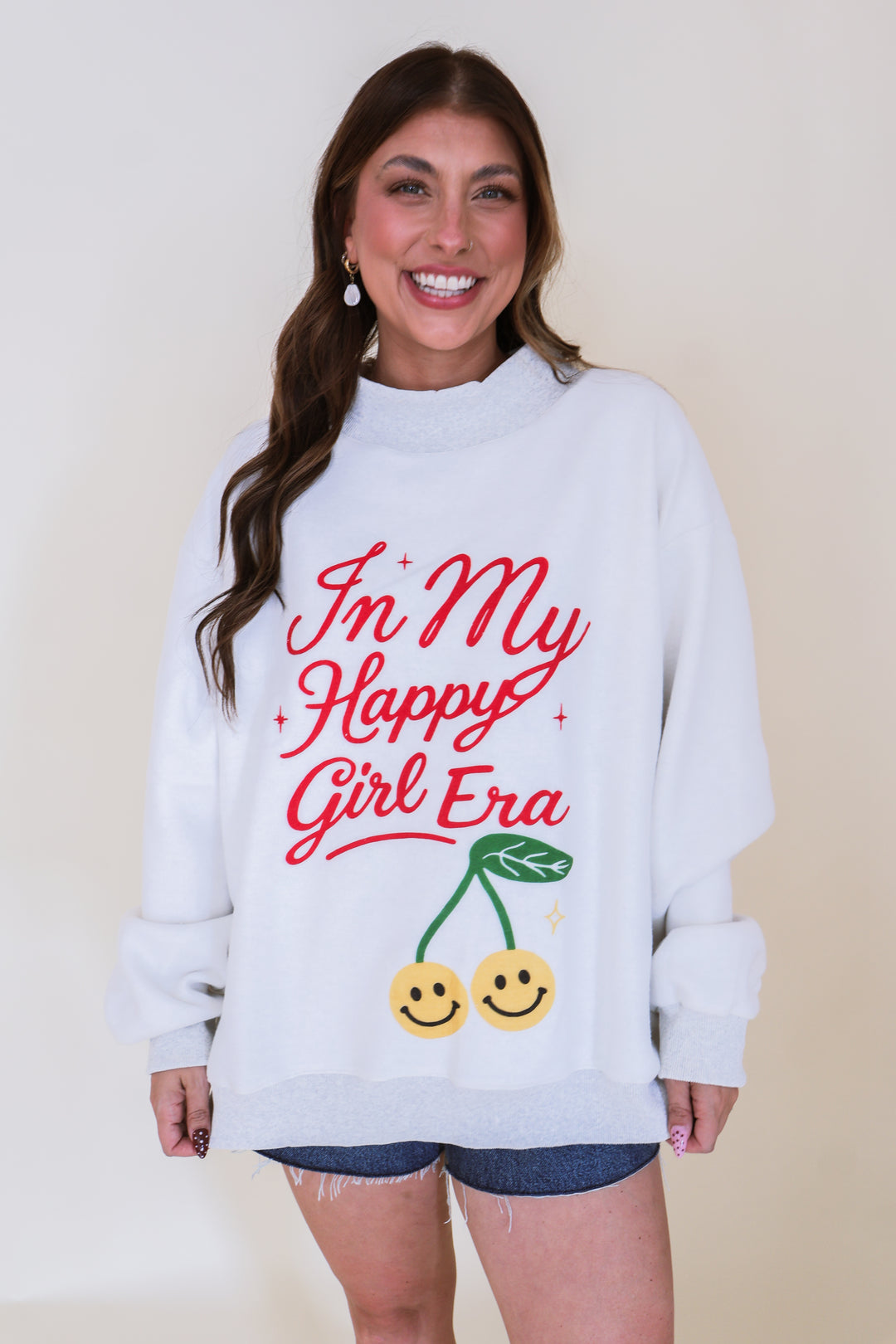 In My Lucky Girl Era Reversible Mock Neck Sweatshirt