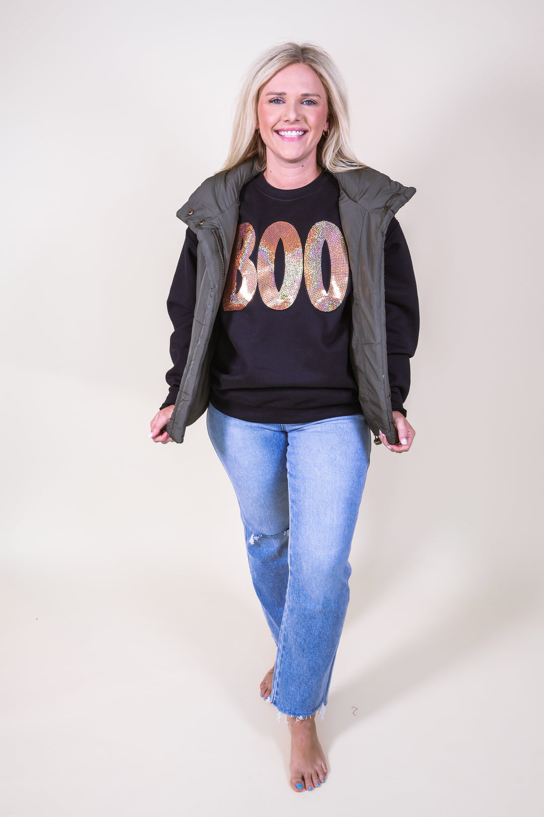 Boo Patch Sweatshirt - Black