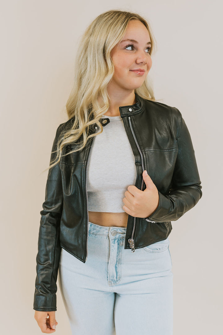 Spanx Leather Like Moto Jacket
