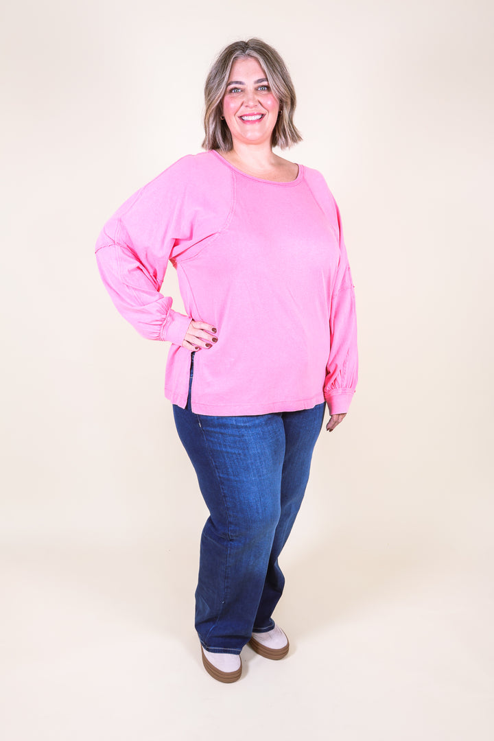 Easy Street Oversized Top - Pink