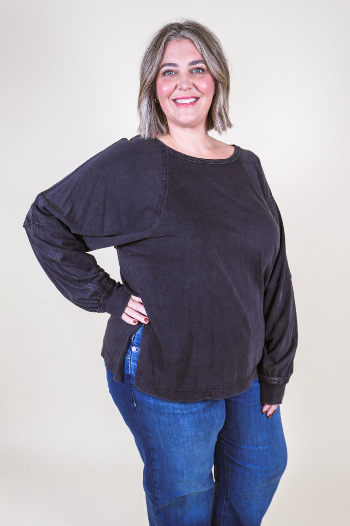 Easy Street Oversized Top - Black