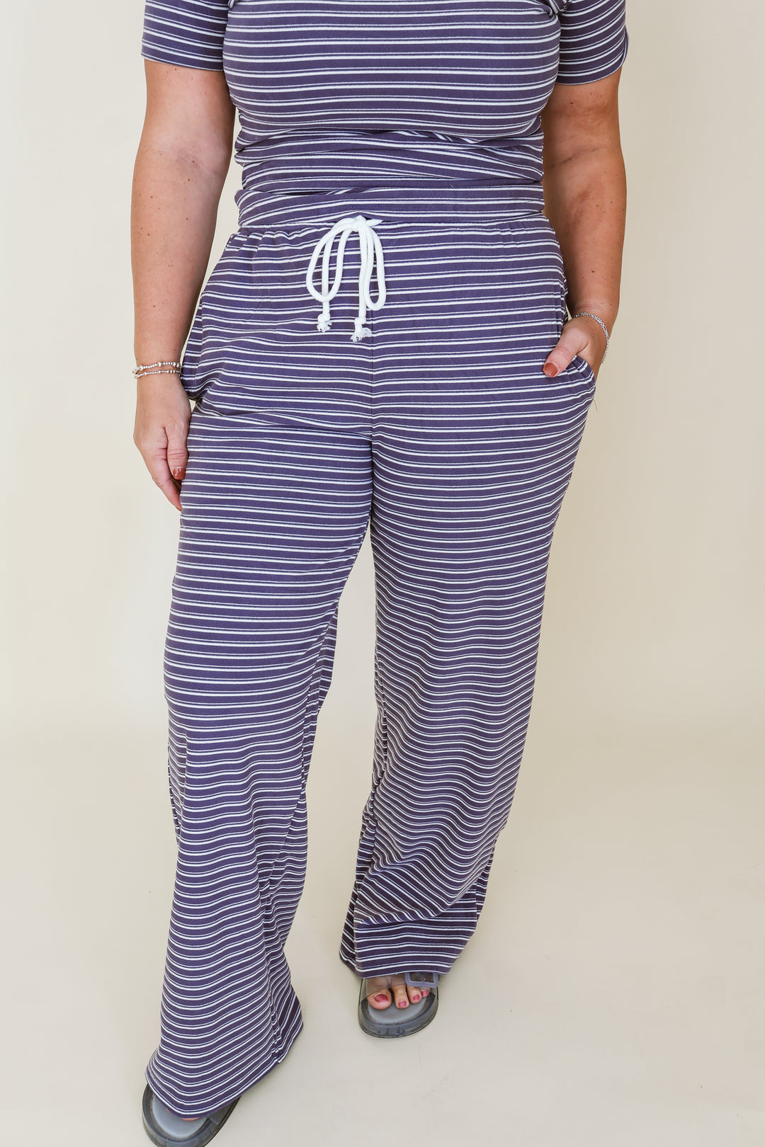Everyday Ease Striped Lounge Set - Navy