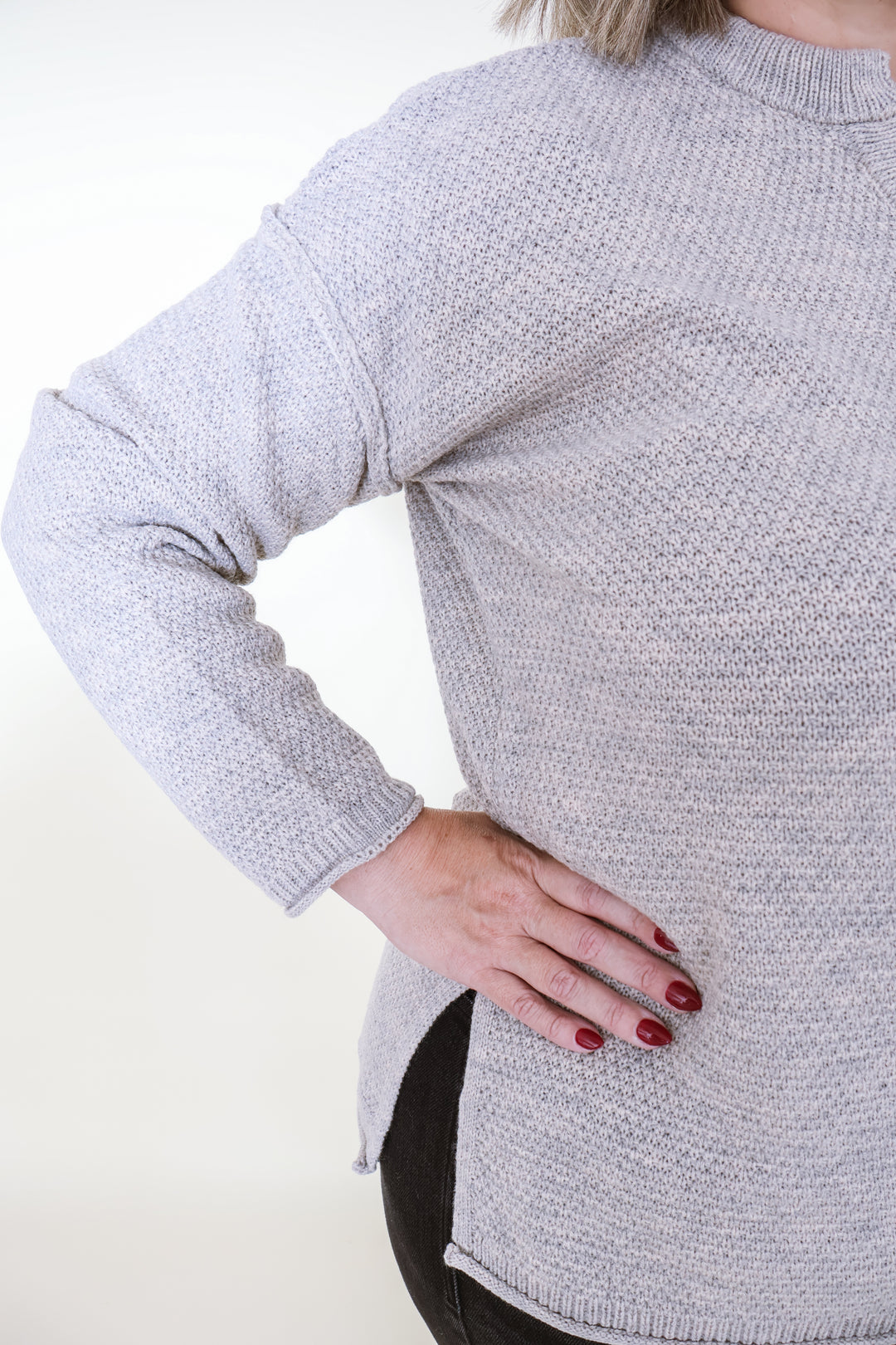 Harper Henley Sweater - H Beige