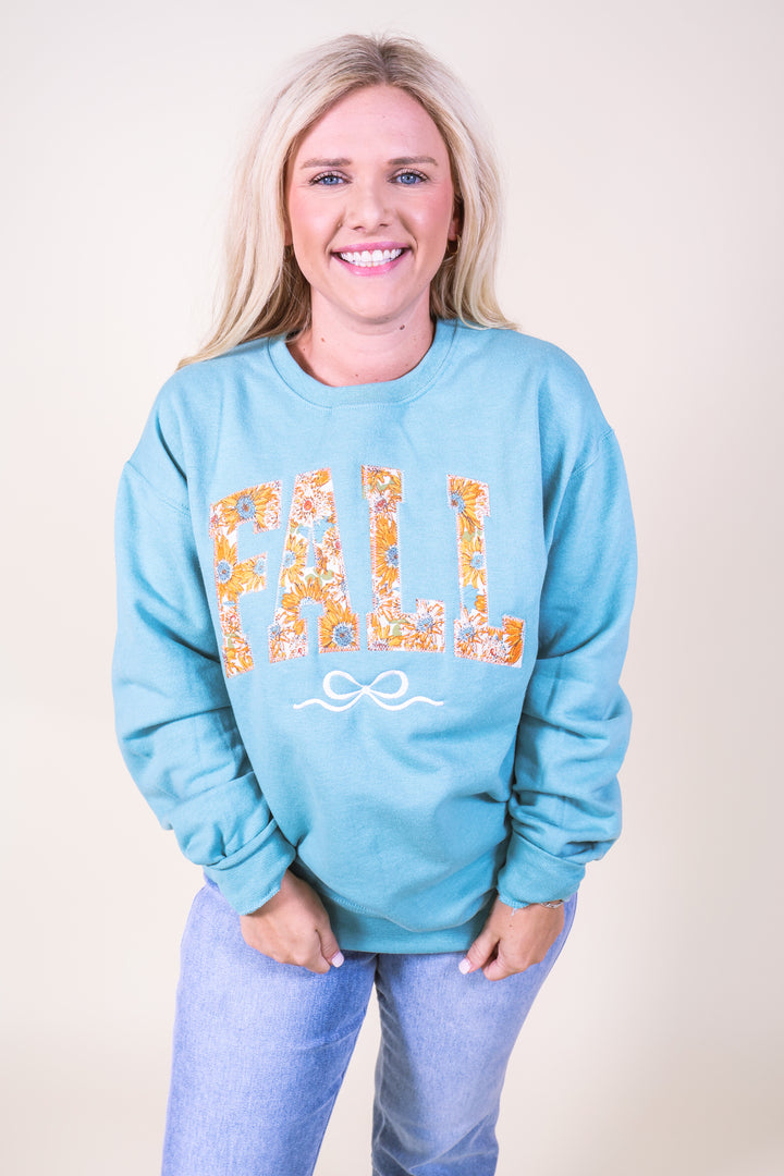 Pumpkin Fall Bow Coquette Sweatshirt
