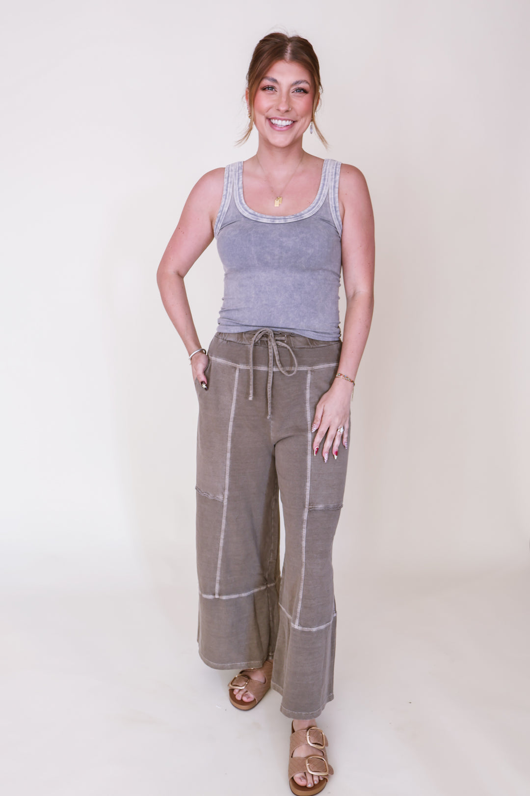 Vintage Reversible Ribbed Tank - Oak
