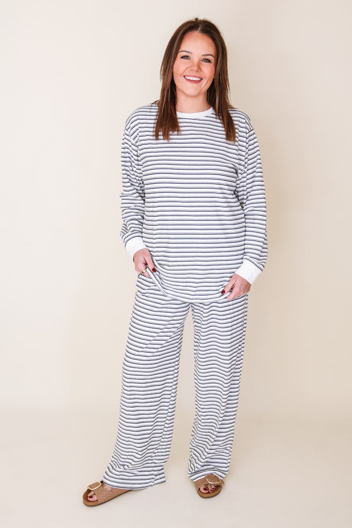 Secrets Striped Sweatpants - White