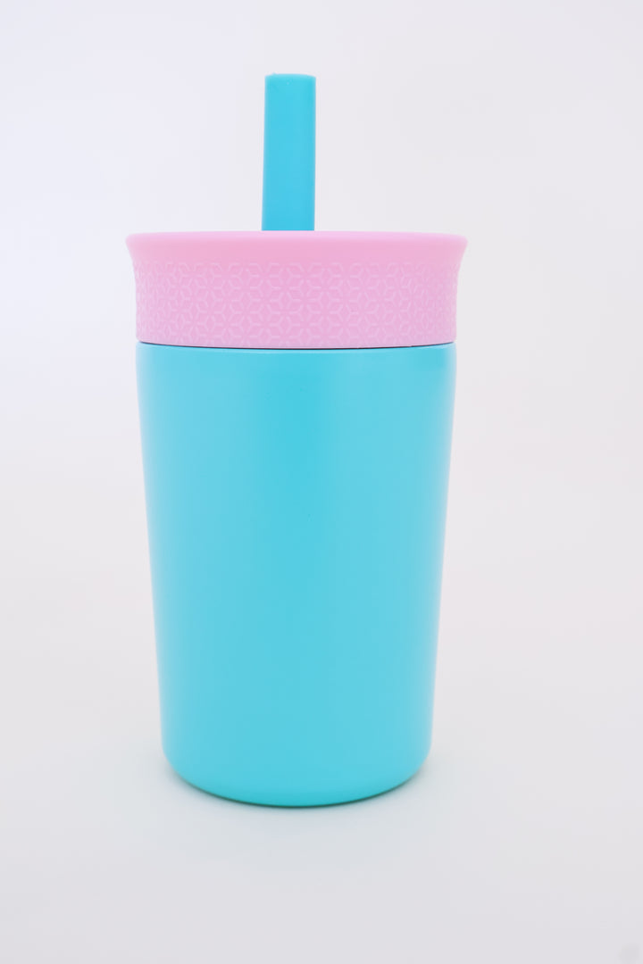 Kids Stainless Steel Water Bottle 12oz - Turquoise/Pink