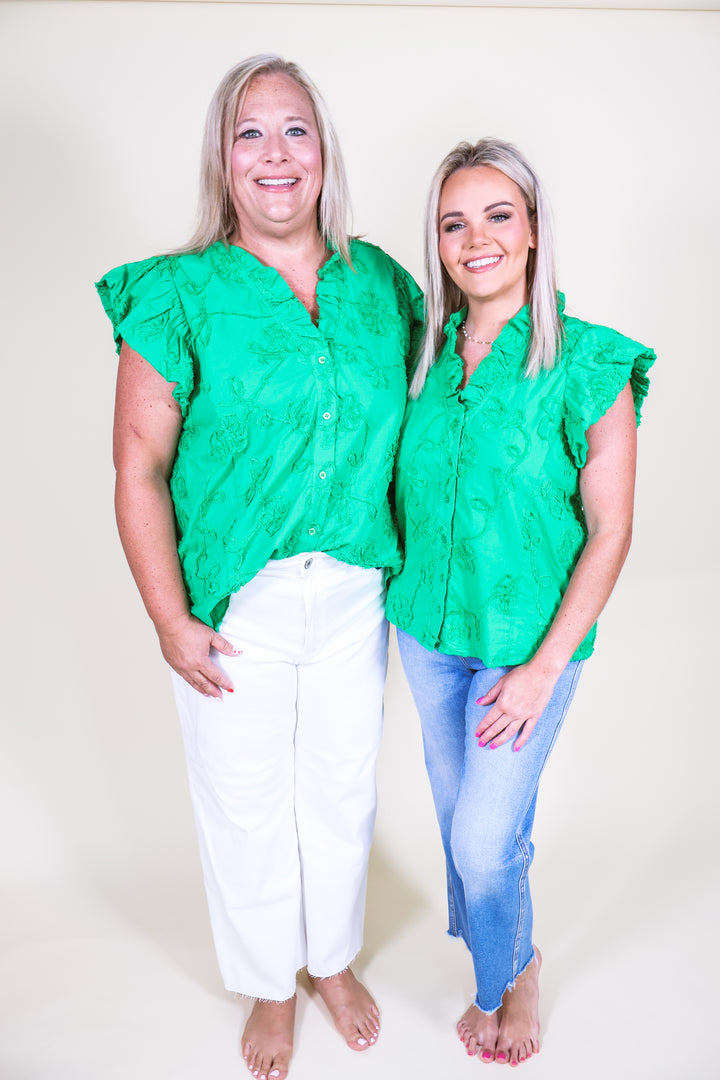 Solstice Floral Blouse - Green