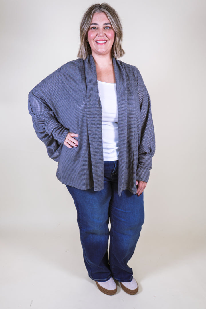 Sunset Stroll Knit Cardigan - Charcoal