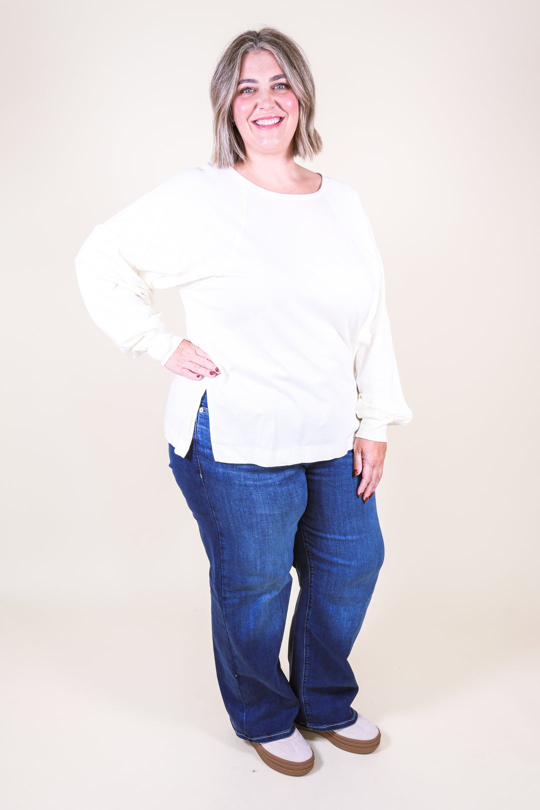 Easy Street Oversized Top - Cream