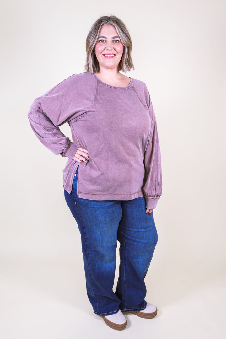 Easy Street Oversized Top - Chestnut