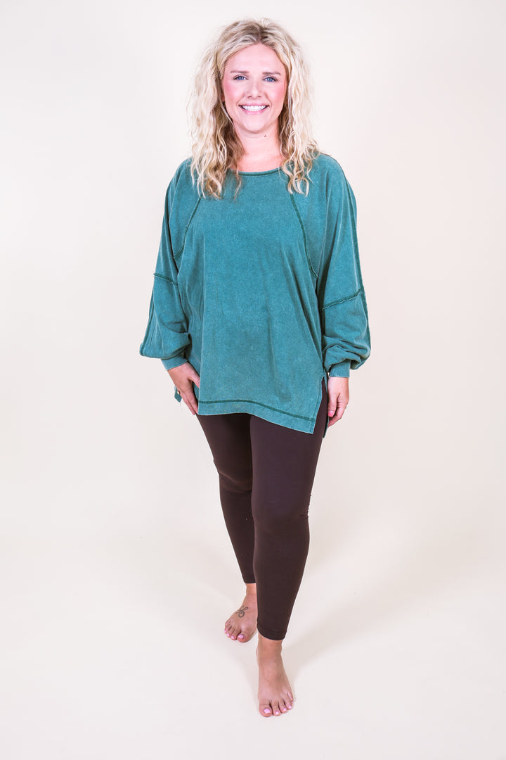 Easy Street Oversized Top - Green