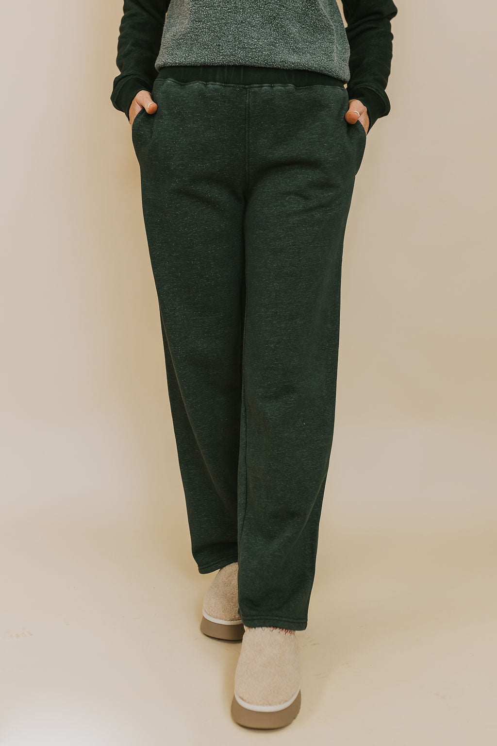 Felicia Fleece Lounge Pants - Green