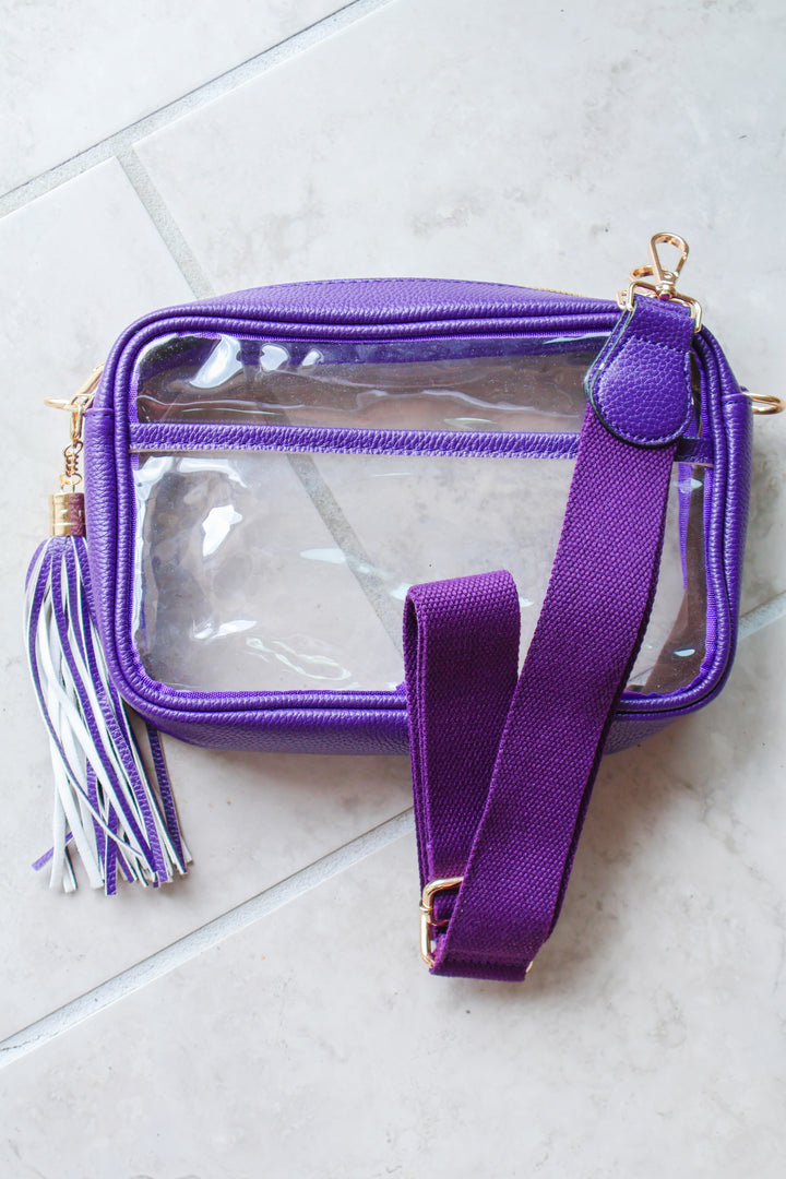 Out Here Clear Crossbody Bag - Purple