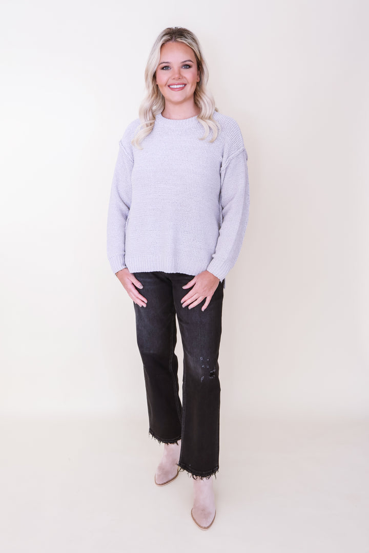The Sloane Seam Sweater - Bone