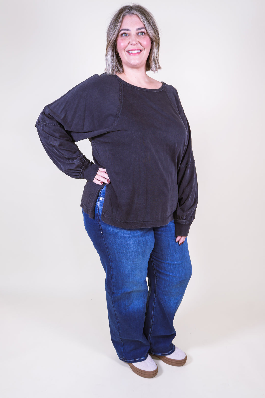 Easy Street Oversized Top - Black