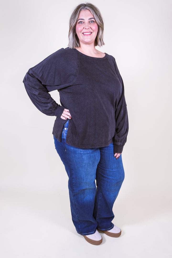 Easy Street Oversized Top - Black