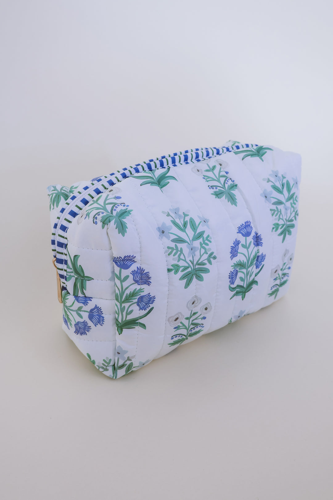 Floral Cotton Quilted Cosmetic Bag