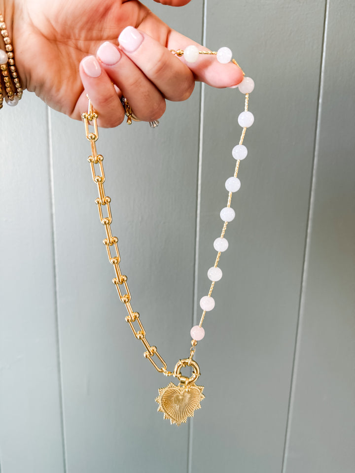 Ivory Agate Chain Necklace