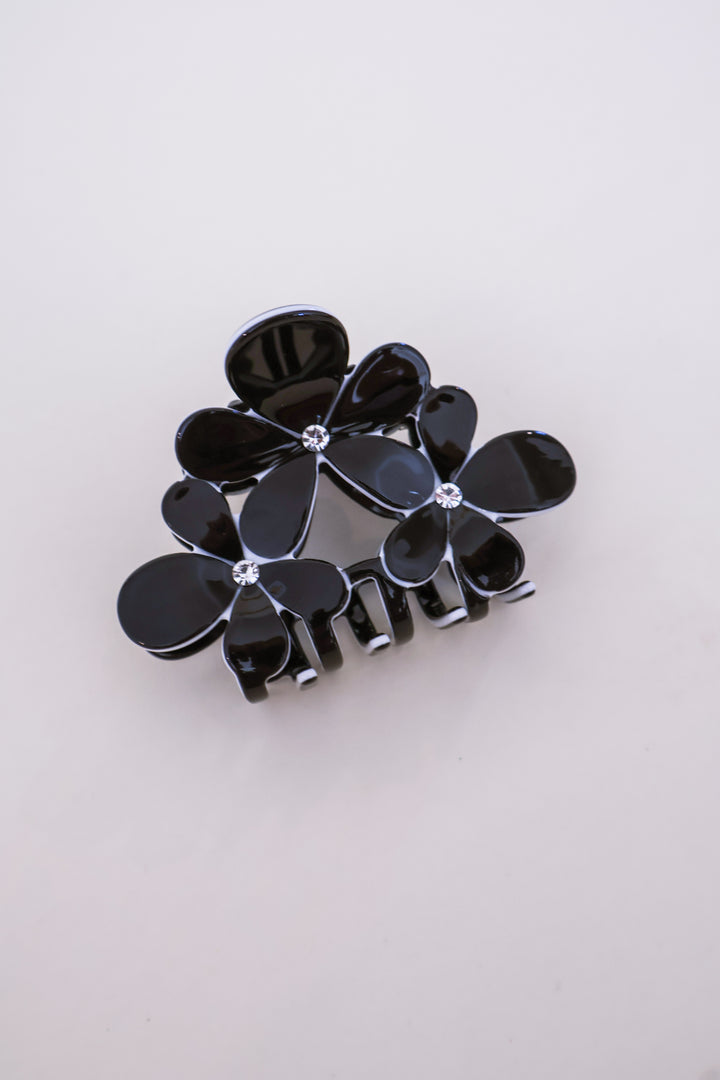 Flower Hair Claw - Black