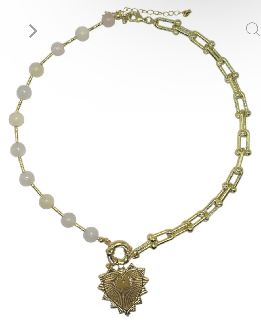 Ivory Agate Chain Necklace