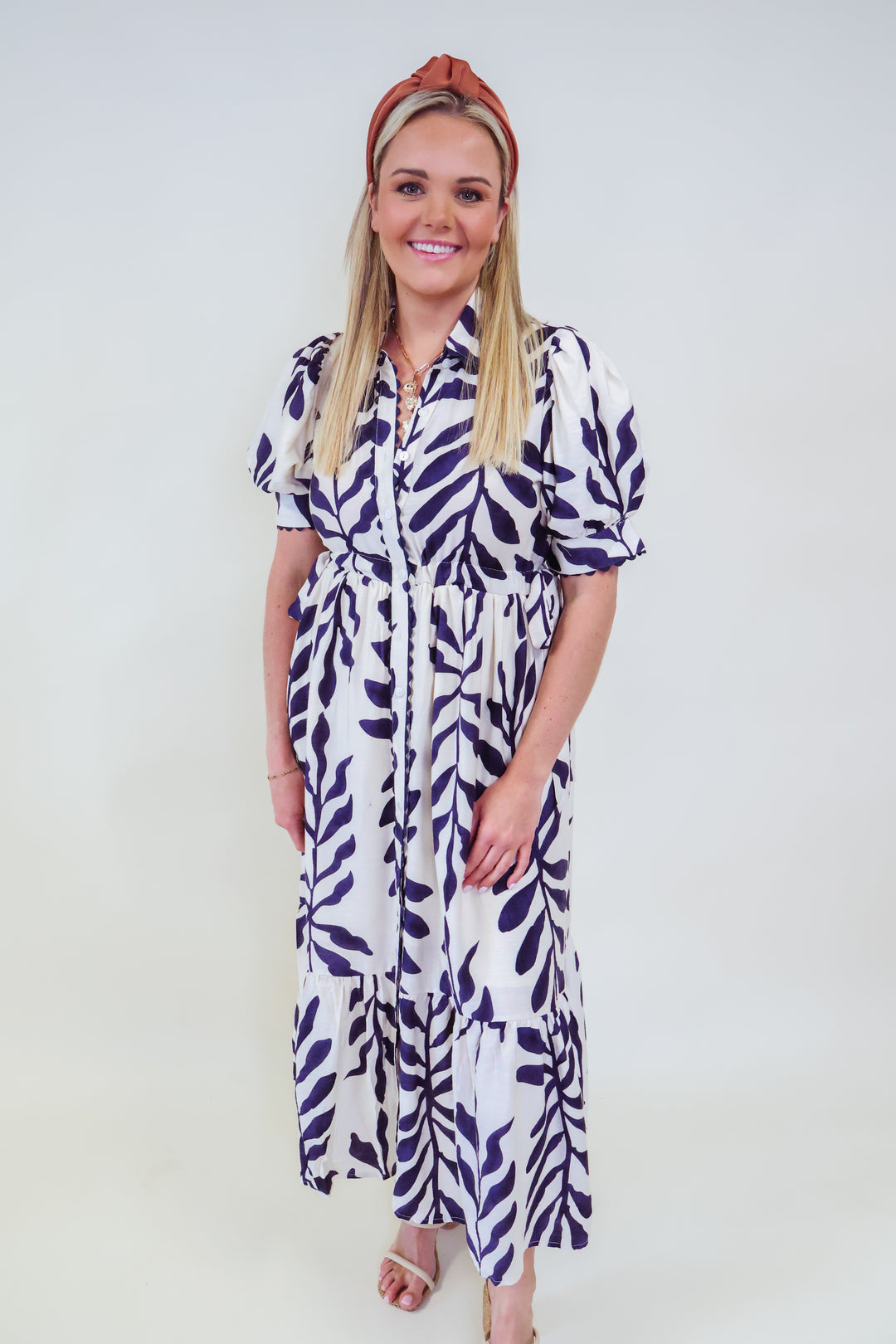 Botanical Garden Dress - Navy
