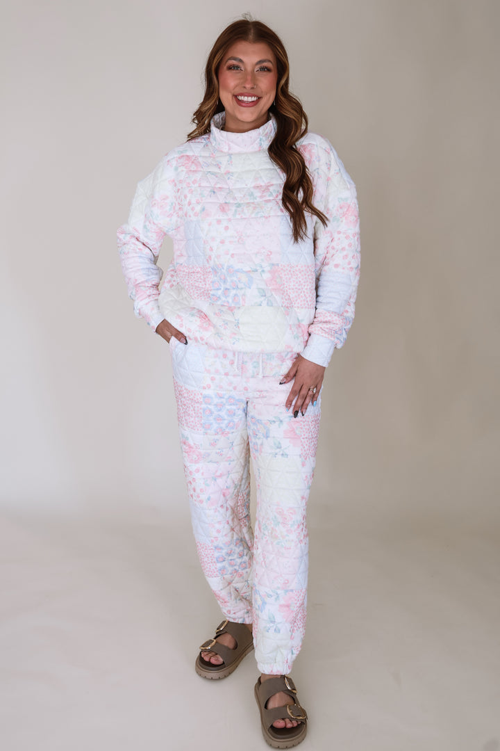 Floral Textured Lounge Pants