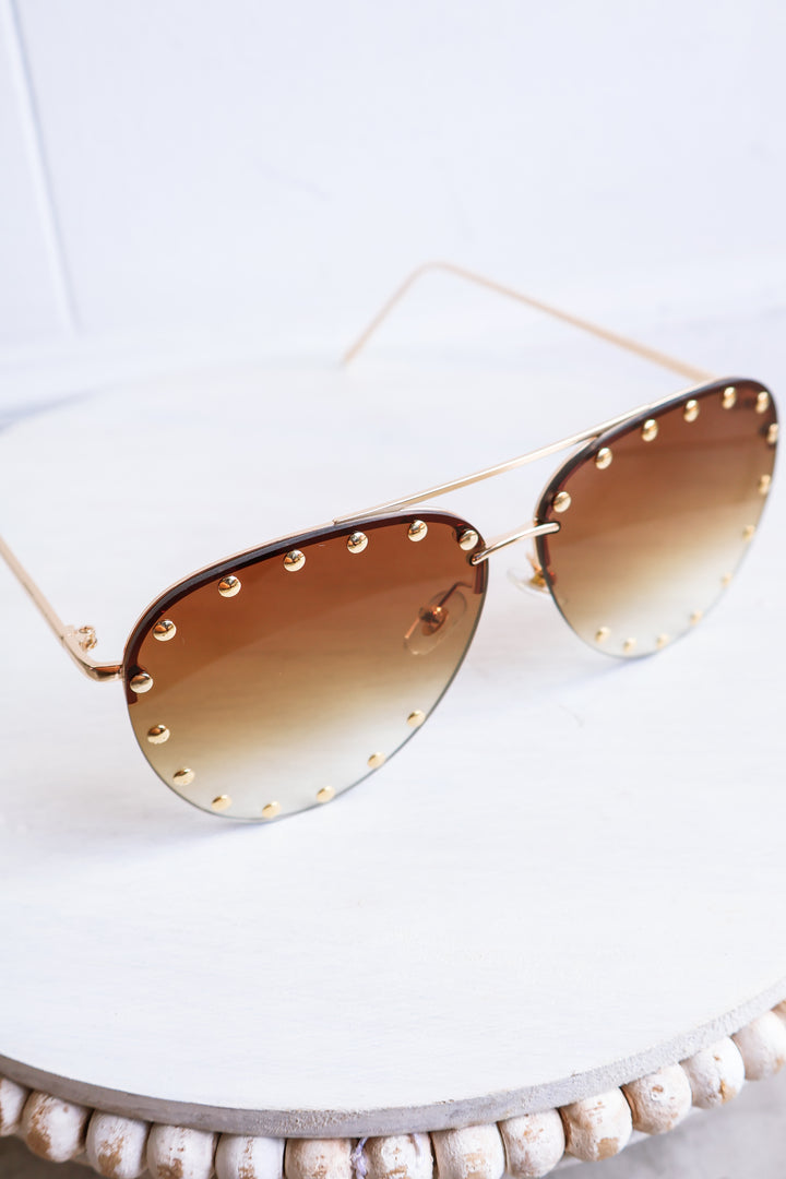 Gold Studded Sunglasses