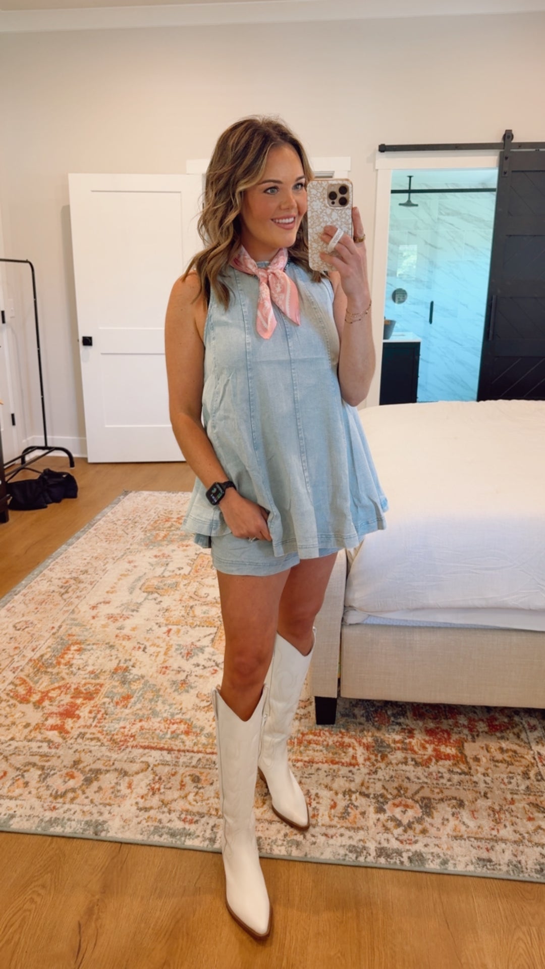 Honky Tonk Flared Denim Set - Light