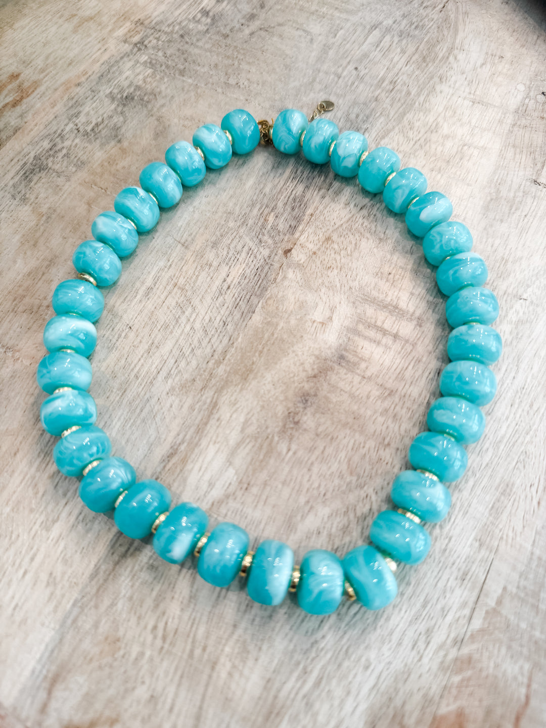Color Pop Boho Beaded Necklace - Mint