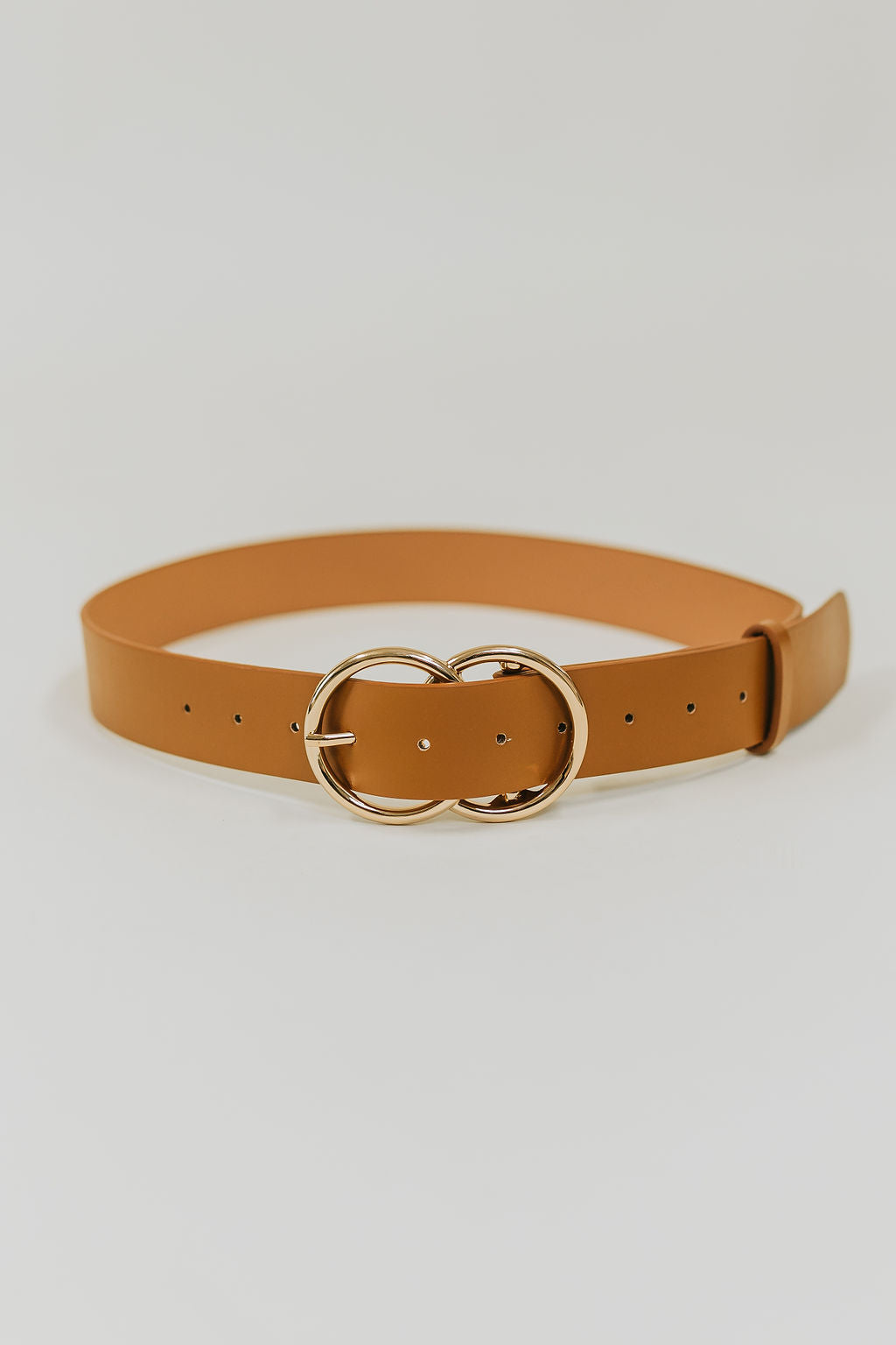 Thick Double Ring Belt - Tan