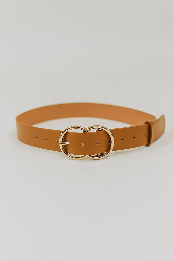 Thick Double Ring Belt - Tan