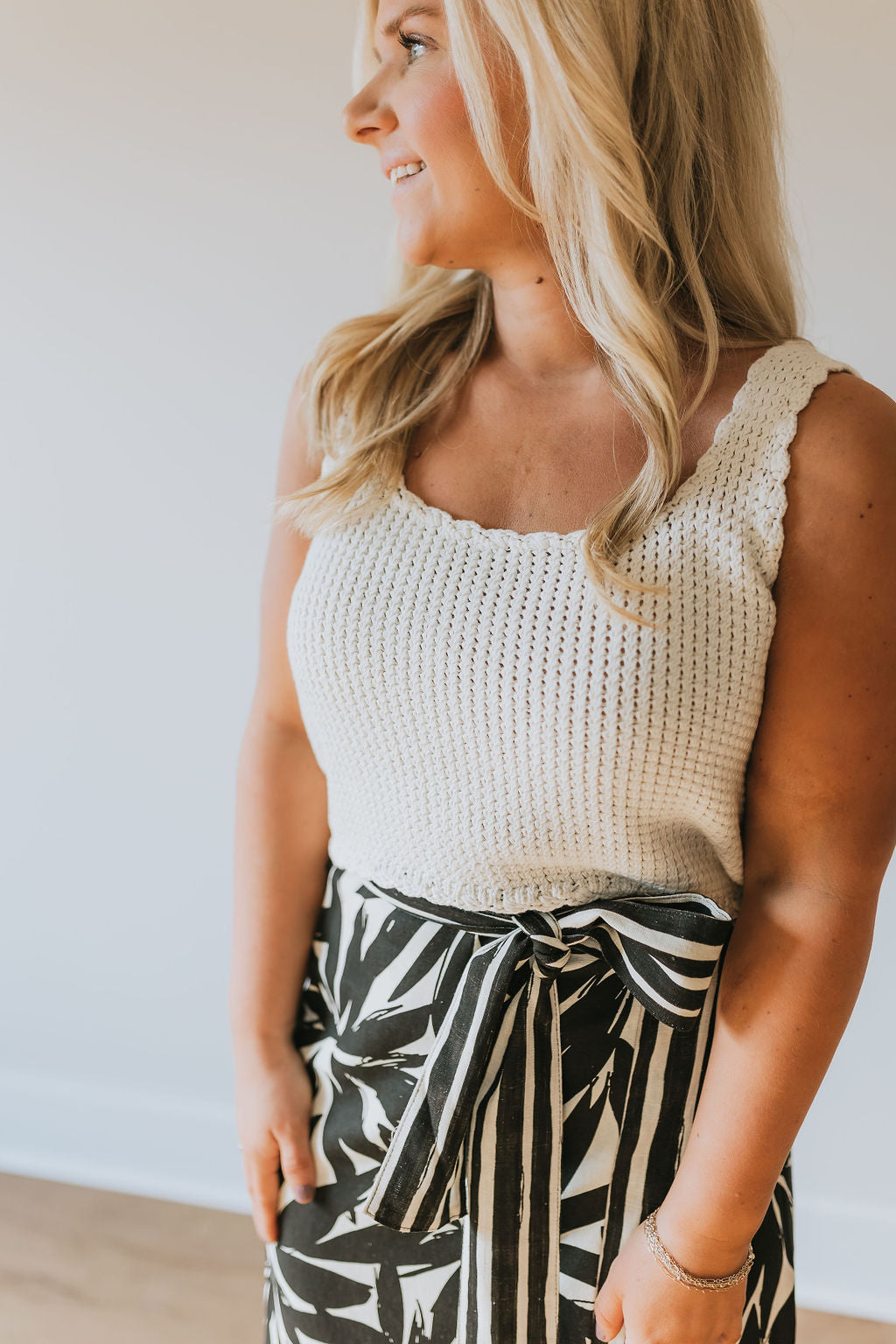 On The Coast Crochet Tank - Off White