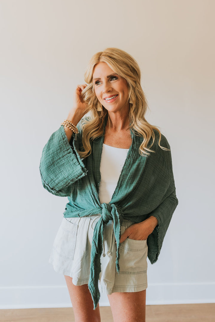 Wellington Kimono Wrap - Pine