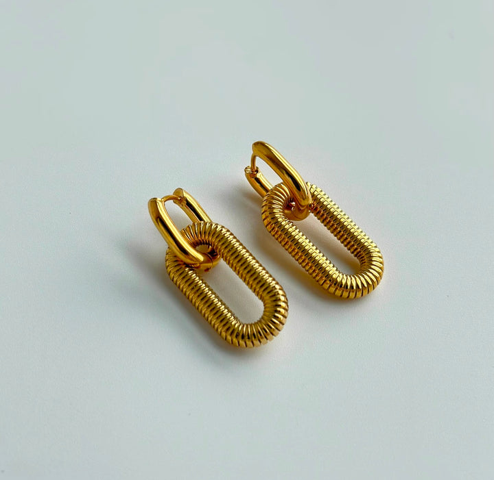Double Hoop Earrings - Gold
