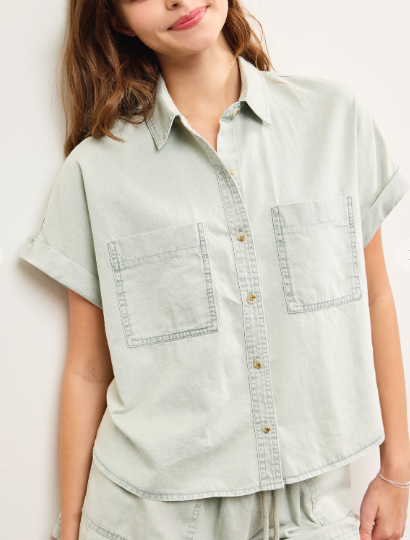Casual Outing Top - Sage