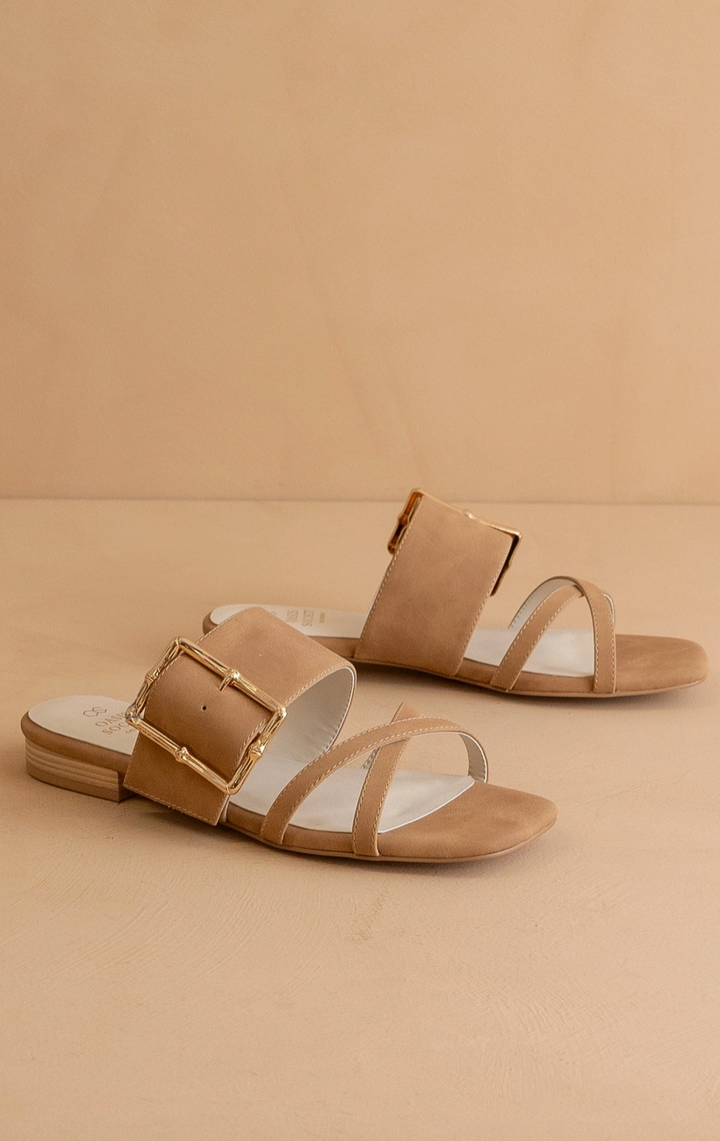 The Penny Buckle Sandal - Camel