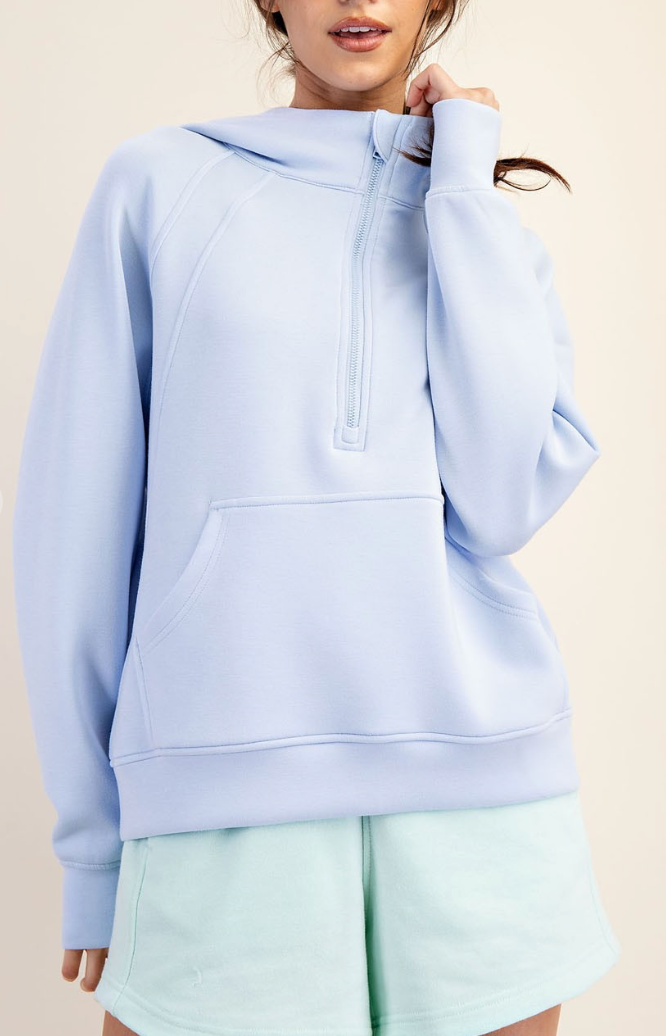 Quinn Quarter Zip Hoodie - Frost